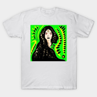 bright fortune teller woman in ecopop stars art T-Shirt